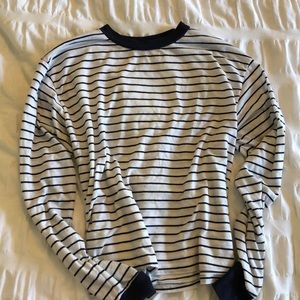 Striped long sleeve shirt.